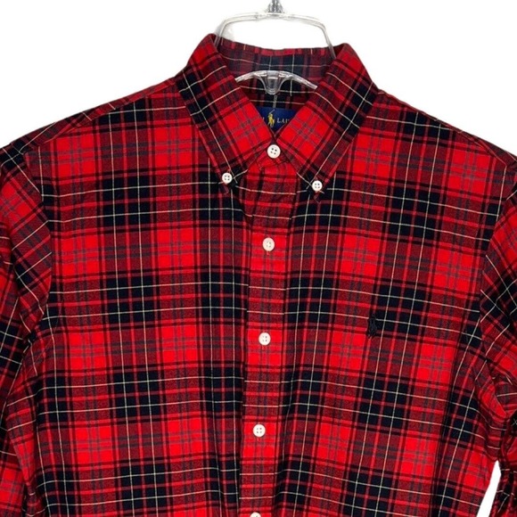 Ralph Lauren Shirt Mens Small Red Black Plaid Button Down Cabincore Gorpcore - Picture 3 of 7